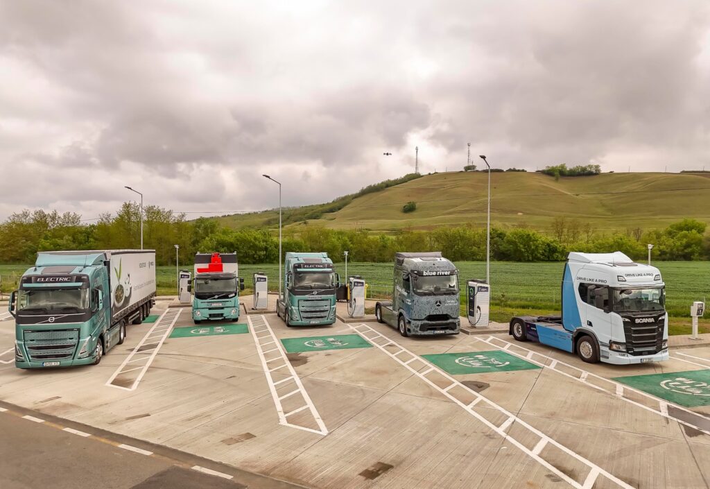 hub pre elektrické nákladné autá otvorili v Rumunsku na A1